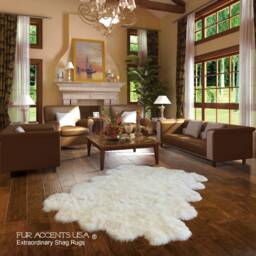 Faux Icelandic Sheepskin Rug - Shaggy Plush Fur, Usa Made - thumbnail 4