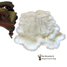 Faux Icelandic Sheepskin Rug - Shaggy Plush Fur, Usa Made - thumbnail 1