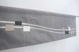Gray Valance - Modern Curtain For Living Room, Geometric, Minimalist, Contemporary Design Black White Window Topper, Custom