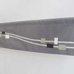 Gray Valance - Modern Curtain For Living Room, Geometric, Minimalist, Contemporary Design Black White Window Topper, Custom - thumbnail 3