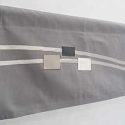 Gray Valance - Modern Curtain For Living Room, Geometric, Minimalist, Contemporary Design Black White Window Topper, Custom - thumbnail 2
