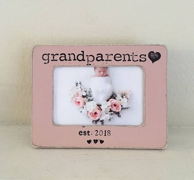 Pregnancy Announcement Gift For New Grandparents, Baby Girl Gender Reveal, 4x6 Picture Frame - image 1