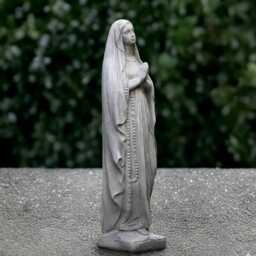 Concrete Virgin Mary Statue Stone Madonna Sculpture Cement Holy Mother Decoration Front Door Ornament Religious Lover Gift Yard Art - thumbnail 2