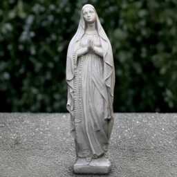 Concrete Virgin Mary Statue Stone Madonna Sculpture Cement Holy Mother Decoration Front Door Ornament Religious Lover Gift Yard Art - thumbnail 1