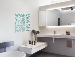 Wash Your Hands Bathroom Wall Sticker, Decals, Stickers, Decals For Bathroom, Decal - thumbnail 1