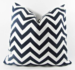 "Blue Pillow Cover-Blue Zigzag Pillow-Blue Chevron Pillow - Navy .16"", 17"", 18"", 20"" 24"" 26" - thumbnail 1