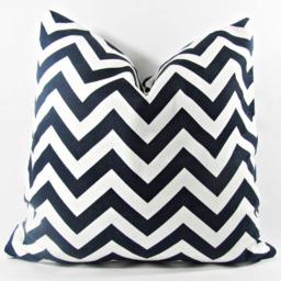 "Blue Pillow Cover-Blue Zigzag Pillow-Blue Chevron Pillow - Navy .16"", 17"", 18"", 20"" 24"" 26" - thumbnail 2