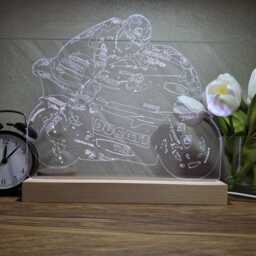Rossi #46 Superbike Led Night Light, Motogp Gift, Motorsport Lights, Bedroom Light - thumbnail 2