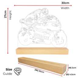 Rossi #46 Superbike Led Night Light, Motogp Gift, Motorsport Lights, Bedroom Light - thumbnail 3