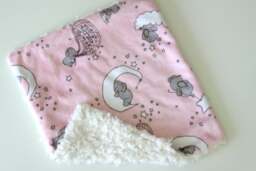 Dream Lovie. Security Blanket. Personalized Lovey. Faux Fur Elephant Pink. Mini Baby Minky Shower Gift - thumbnail 1