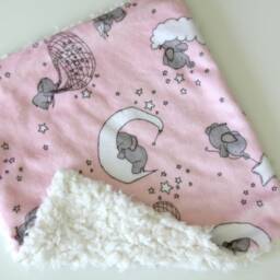 Dream Lovie. Security Blanket. Personalized Lovey. Faux Fur Elephant Pink. Mini Baby Minky Shower Gift - thumbnail 3