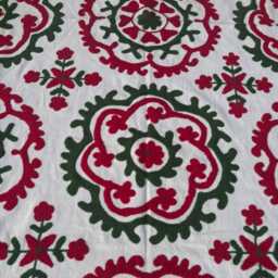 Handmade Embroidery, Boho-Chic Home Accent, Vibrant Ethnic Bedding - thumbnail 3