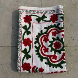 Handmade Embroidery, Boho-Chic Home Accent, Vibrant Ethnic Bedding - thumbnail 4