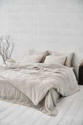 Washed Linen Duvet Cover Natural Queen, King, & Other Sizes Pure European Linen Zipper Closure Valentines Day Anniversary Gift For Her - thumbnail 1