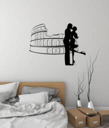 Rome Vinyl Wall Decal Loving Couple Romantic Room Decor Stickers Mural - #3026Di - thumbnail 1