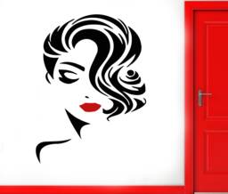 Woman Face Lashes Wall Decal Beauty Salon Decor T103 - thumbnail 1