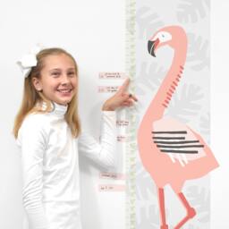 Flamingo Growth Chart - Fabric Wall Decal Tropical Mej - thumbnail 2