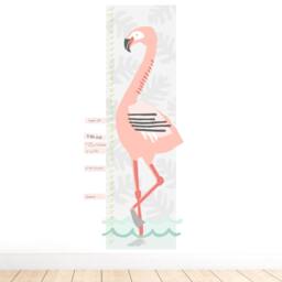 Flamingo Growth Chart - Fabric Wall Decal Tropical Mej