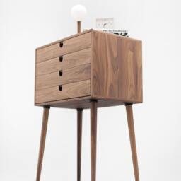 Mid Century Chest Of Drawers, Cabinet With 4 Drawer in Solid Walnut - thumbnail 3