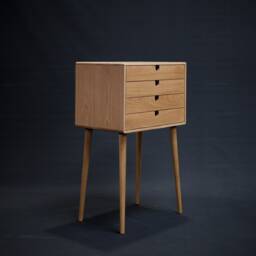 Mid Century Chest Of Drawers, Cabinet With 4 Drawer in Solid Walnut - thumbnail 4