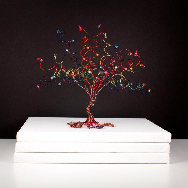 The Dreaming Tree Rainbow Wire Sculpture Bright Colorful Art - image 1