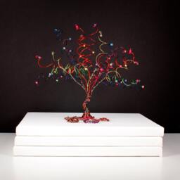 The Dreaming Tree Rainbow Wire Sculpture Bright Colorful Art - thumbnail 1
