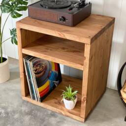 Penh // Scandinavian Style Modern Wood Plinth Vinyl Storage Record Player Unit - thumbnail 3