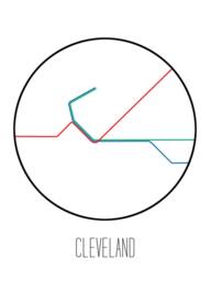 Cleveland, Ohio - Minimalist Metro Subway Art Print Red Line - thumbnail 3