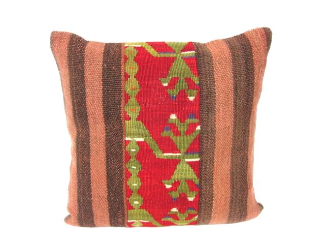 Handwoven Red Wool Kilim Pillow Cover - image 1