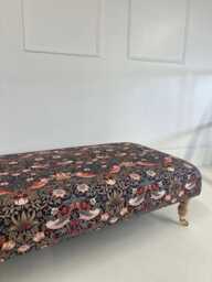 Coffee Table Footstool in Morris & Co Strawberry Thief Old Fashioned