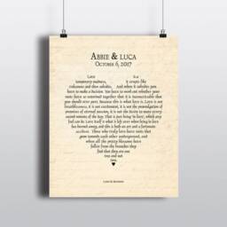 Personlized Heart Typography Wall Art Print Or Canvas - Love Is A Temporary Madness Louis De Bernieres Quote Love Poetry - thumbnail 3