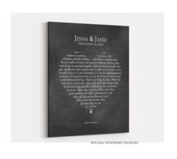 Personlized Heart Typography Wall Art Print Or Canvas - Love Is A Temporary Madness Louis De Bernieres Quote Love Poetry - thumbnail 1