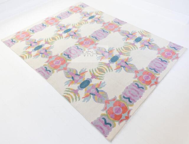 Handmade Wool Oushak Rug, Multicolor Floral Design, Antique Turkish Style - image 1