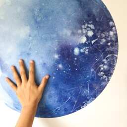 Blue Moon Wall Decal - Art Decor. Sticker Nursery Moon. Self Adhesive Vinyl. Sticker. Decor - thumbnail 3