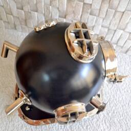 Black Polished Diving Helmet Scuba Divers Figuirines - thumbnail 3
