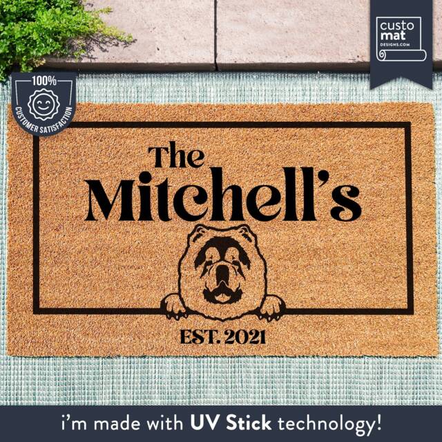 Chow Dog Door Mat - Doormat- Custom Pet Breed Personalized Animal Doormat Gifts Couples Gift - image 1