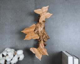 Hand Carved Wood Butterfly Wall Art Exotic Sculpture, 13 - thumbnail 1