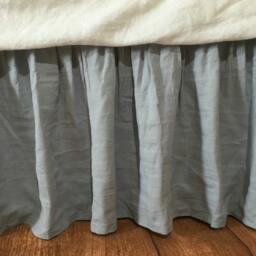 Duck Egg Blue Linen Bedskirt, Dust Ruffles, Bed Skirts, Shabby Chic Bedding, Romantic Country, Queen King Bedskirt - thumbnail 2
