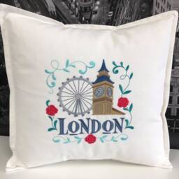 London Pillow - Custom Embroidery - thumbnail 2