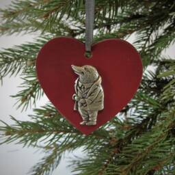 Mole Heart Decoration - Wind in The Willows Ornament Moley Christmas Book Lover Gift Classic Children's Story - thumbnail 2
