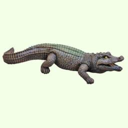Alligator Sculpture Crocodile Figurine African Animal Statue Reptile Memorial Outdoor Wildlife Garden Flowerbed Decor Back Yard Keepsake - thumbnail 1