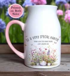 "Personalised Ceramic Jug Vase - ""To A Very Special Auntie" - thumbnail 1