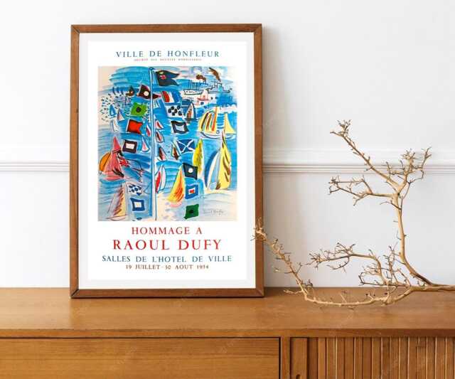 Reprint Of A 1953 Vintage French Exhibition Poster For Works By Dufy - image 1