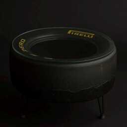 Racing Tyre Coffee Table - Motorsport Furniture For Garage Or Man Cave Upcycled Glass - thumbnail 3