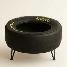 Racing Tyre Coffee Table - Motorsport Furniture For Garage Or Man Cave Upcycled Glass
