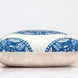 Indigo Ikat Pillow Cover, Robert Allen Medallion Print - thumbnail 4