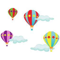 Hot Air Balloon Wall Stickers, Hot Decal - thumbnail 3
