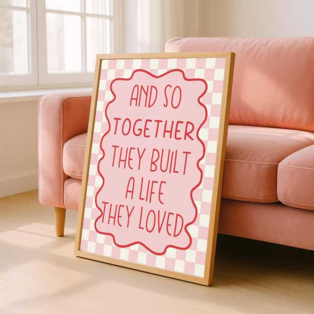 And So Together They Built A Life, Funky Wall Art, Kitchendecor, Eclectic Art Poster, Retro Art, Home Decor, Trendy Bedroom Decor Print - image 1