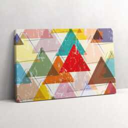 Triangles Geometric Pattern Canvas, Picture Wall Hanging, Multicolor Art, Abstraction Canvas Painting - thumbnail 2