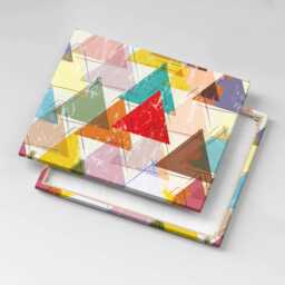 Triangles Geometric Pattern Canvas, Picture Wall Hanging, Multicolor Art, Abstraction Canvas Painting - thumbnail 3